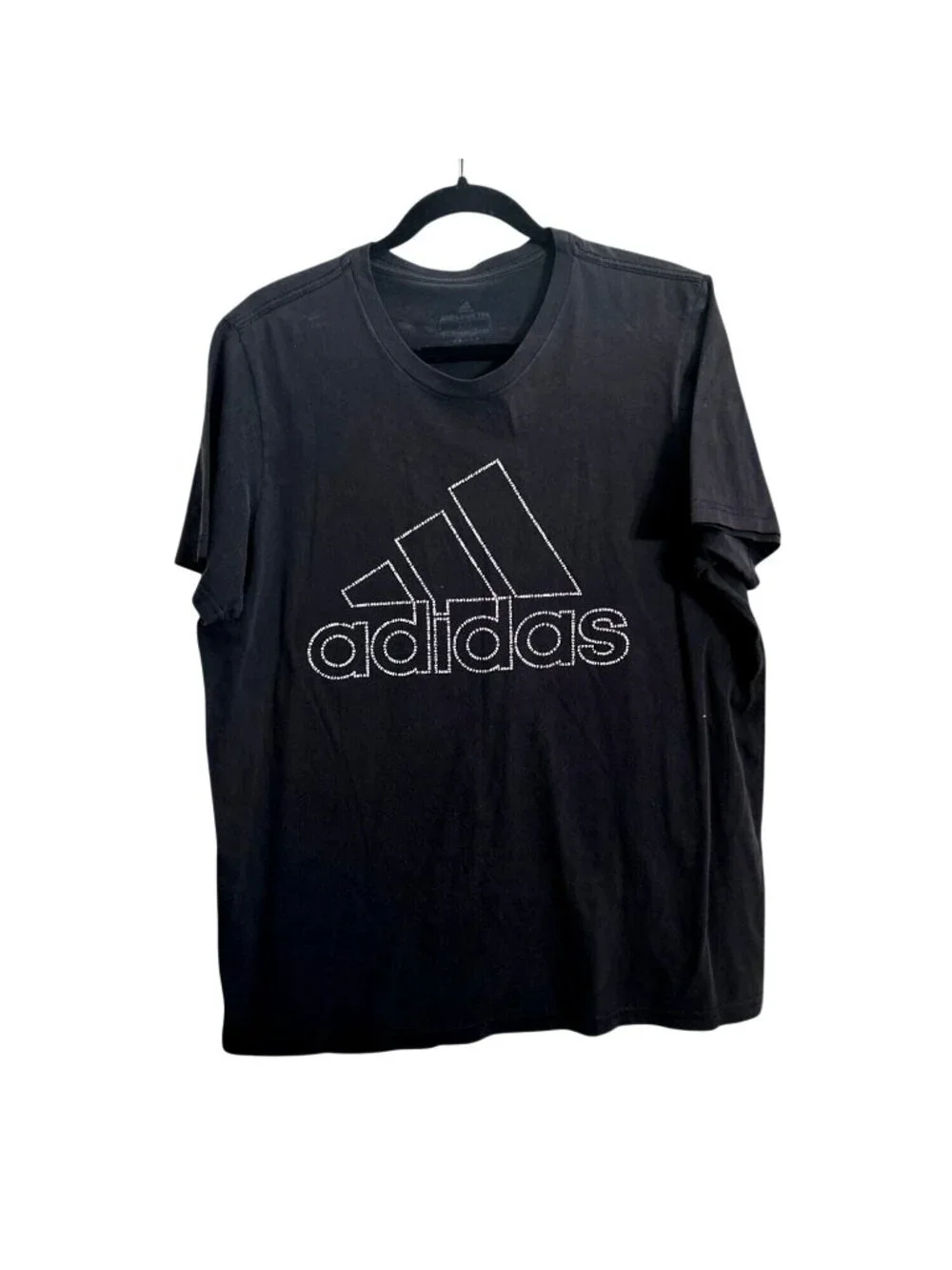 Adidas Amplifier Tee Black T-Shirt Mens L Cotton Casual Athletic Wear